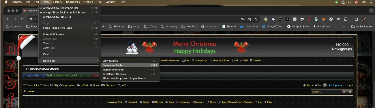 Chrome Dev Tools: macOS